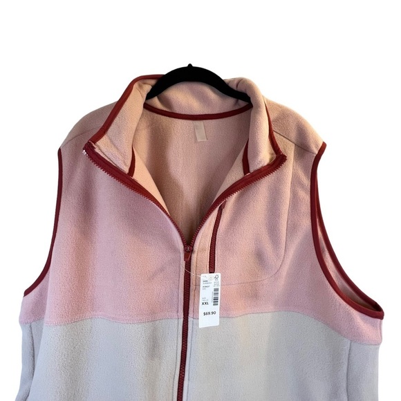 Hyba Women's Vest Size XXL Polar Colour Blocked Pink Tan Sleeveless - Picture 3 of 15